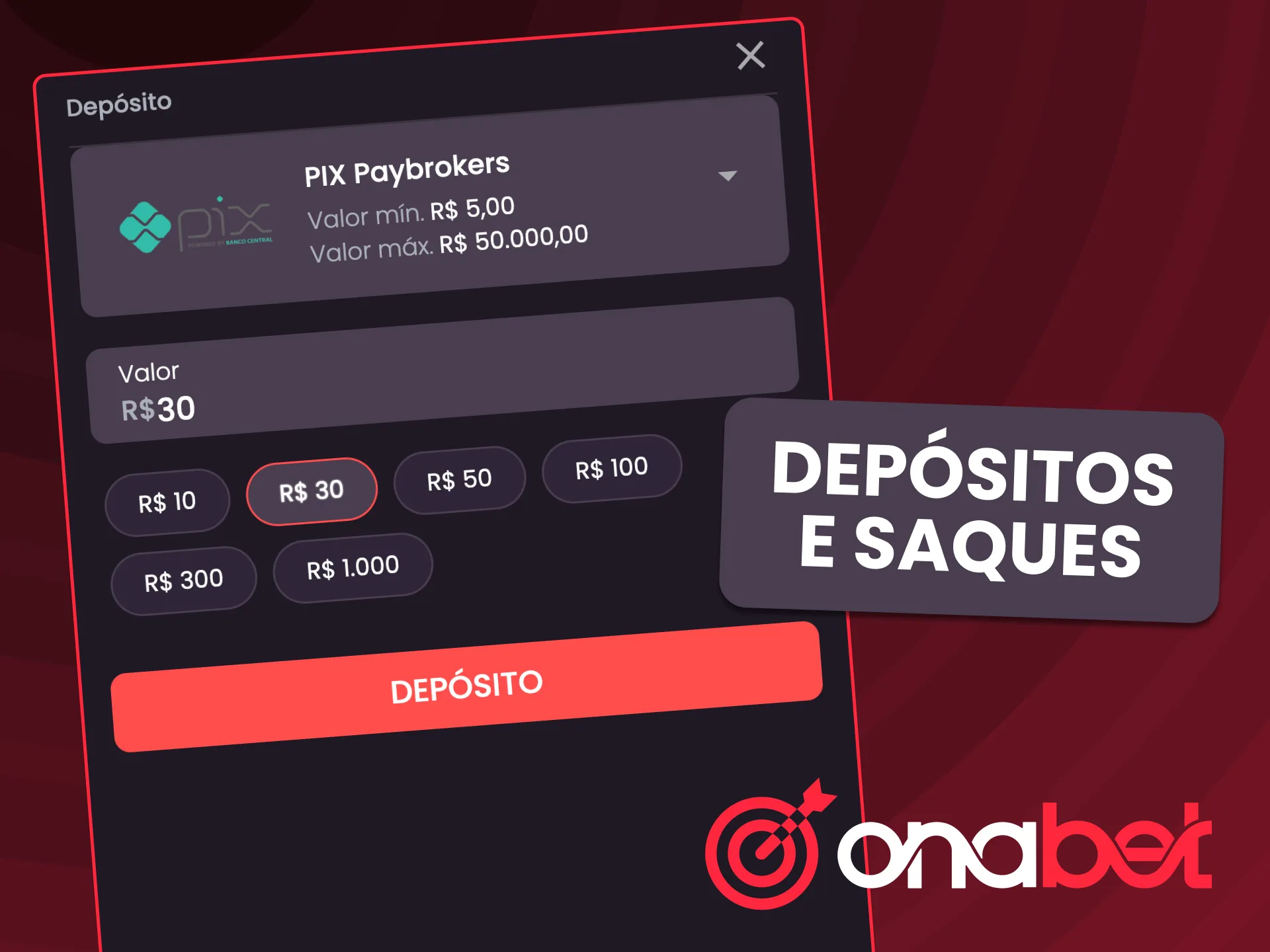 Use métodos de pagamento confiáveis e seguros na OnaBet.