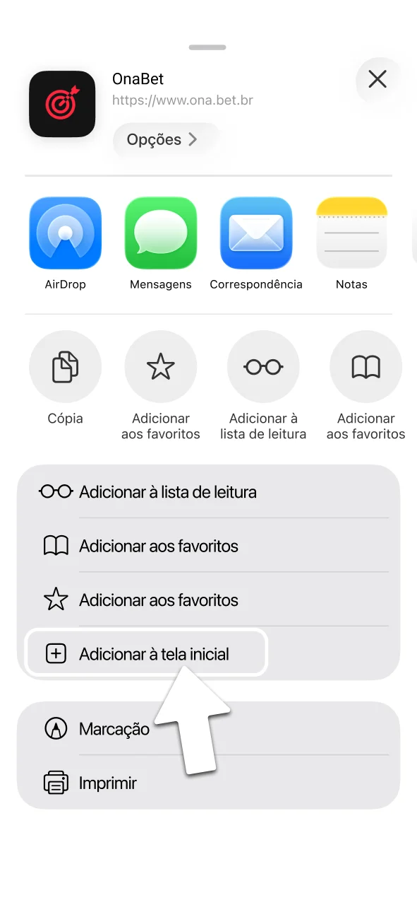 Finalize a instalação do atalho OnaBet.