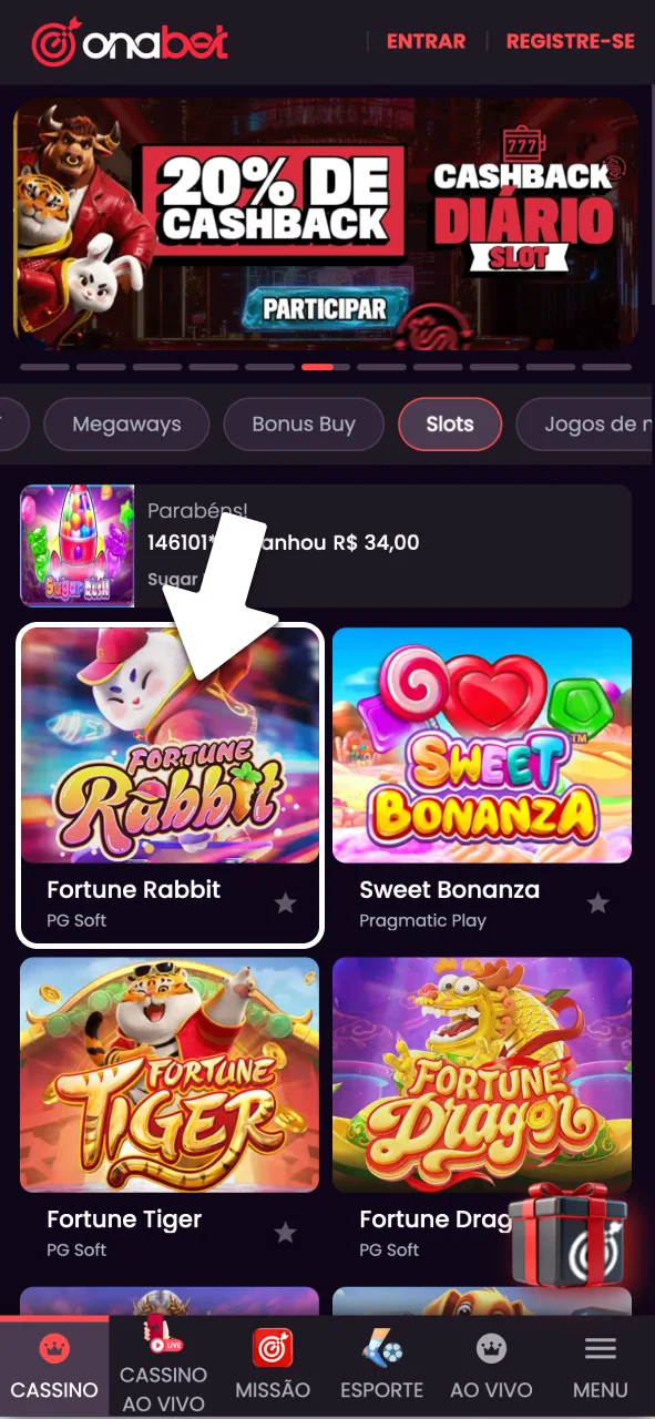 Escolha o seu jogo favorito na OnaBet.