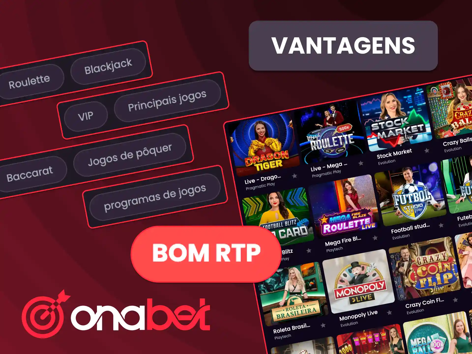 Descubra jogos ao vivo da OnaBet com RTP atrativo e experiências envolventes.