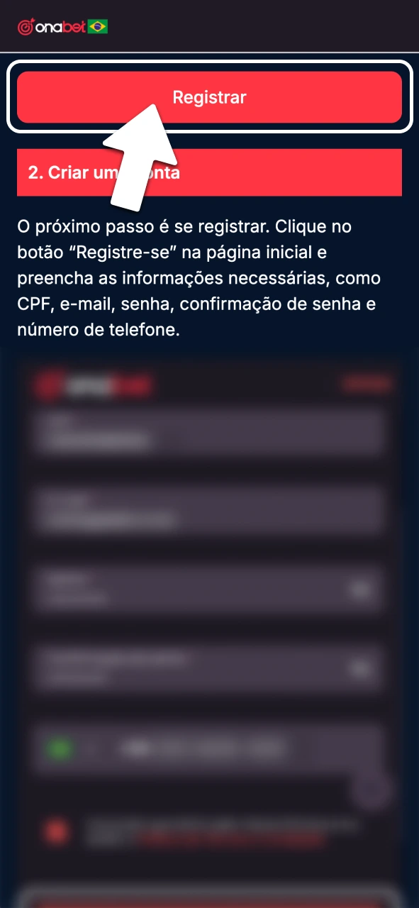 Clique no botão para acessar a OnaBet.