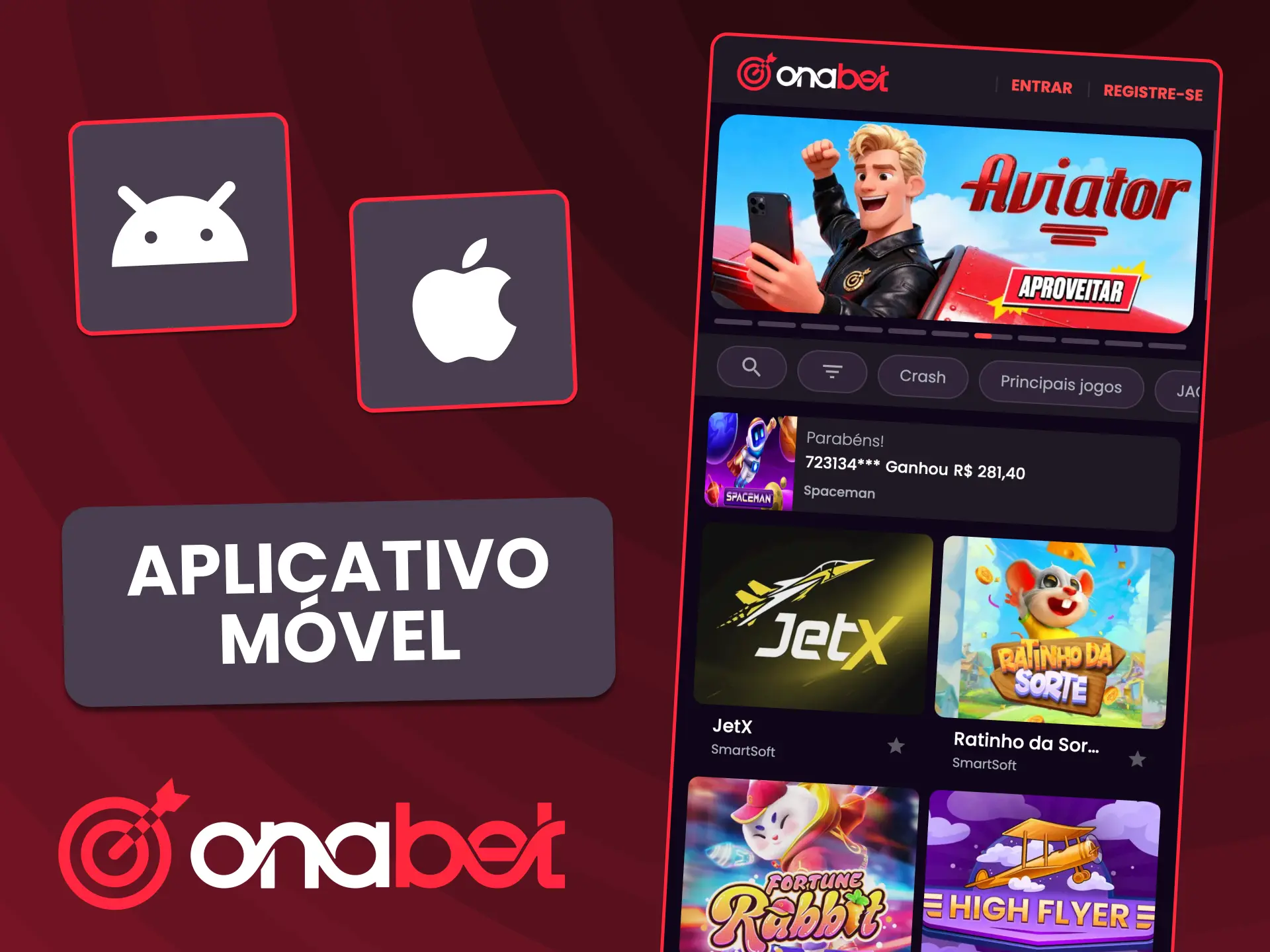 Aposte pelo app móvel otimizado da OnaBet.