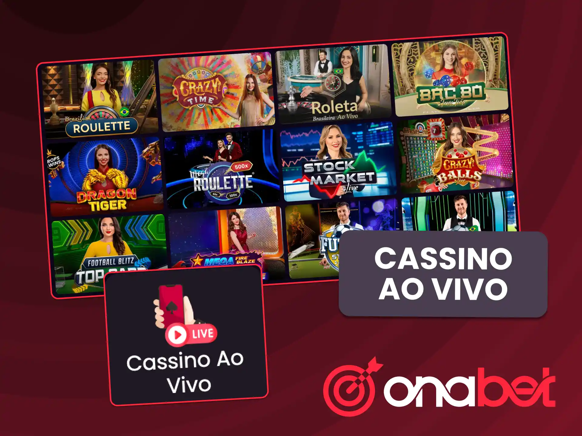 Jogue com dealers profissionais em tempo real na OnaBet.