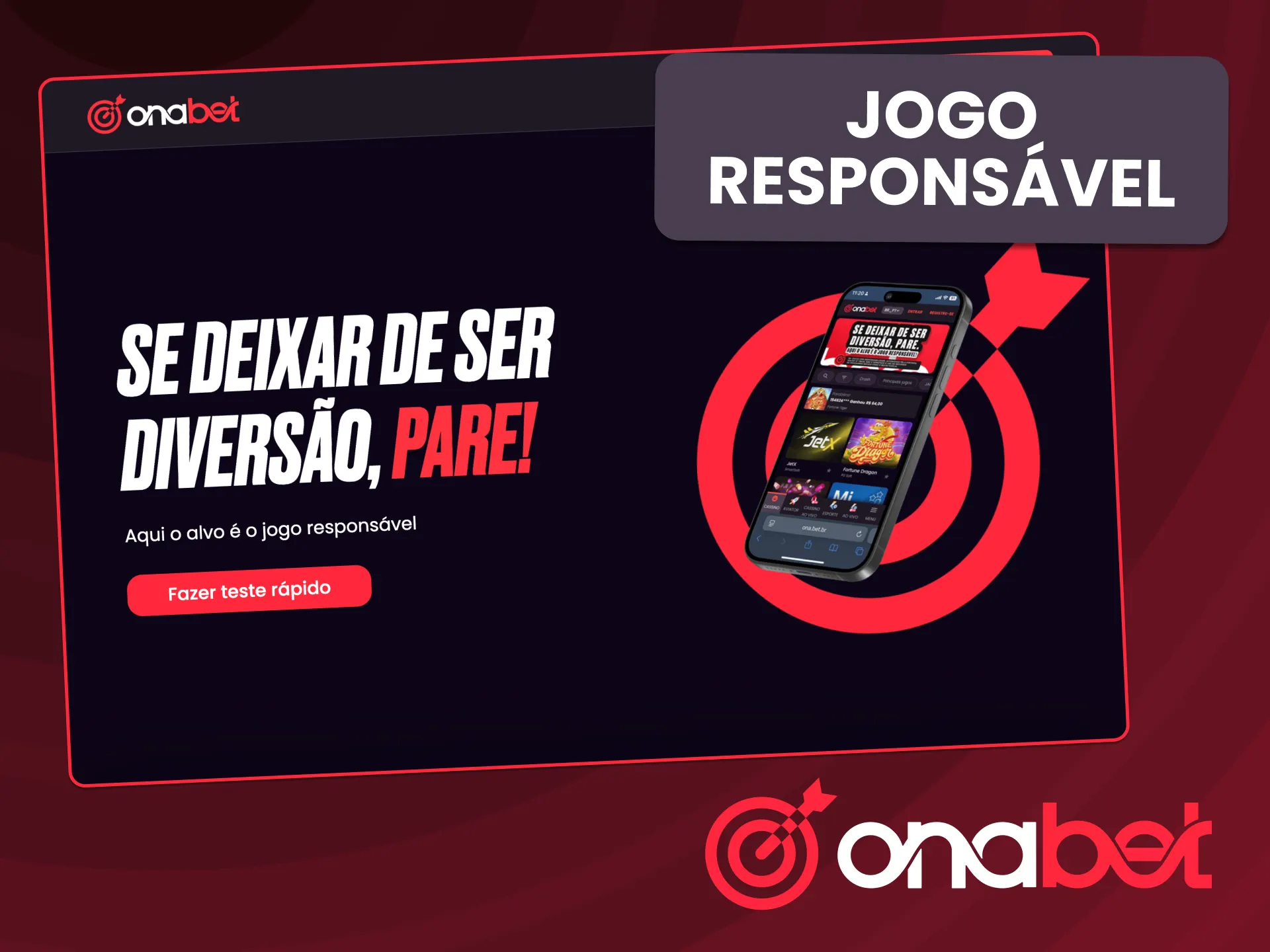 Pratique o jogo responsável na plataforma OnaBet.
