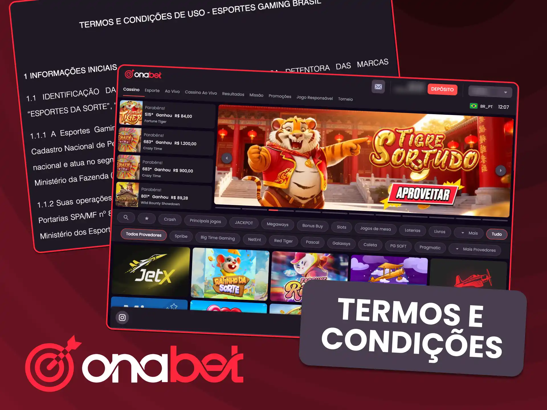 Leia os termos e condições claros da OnaBet.