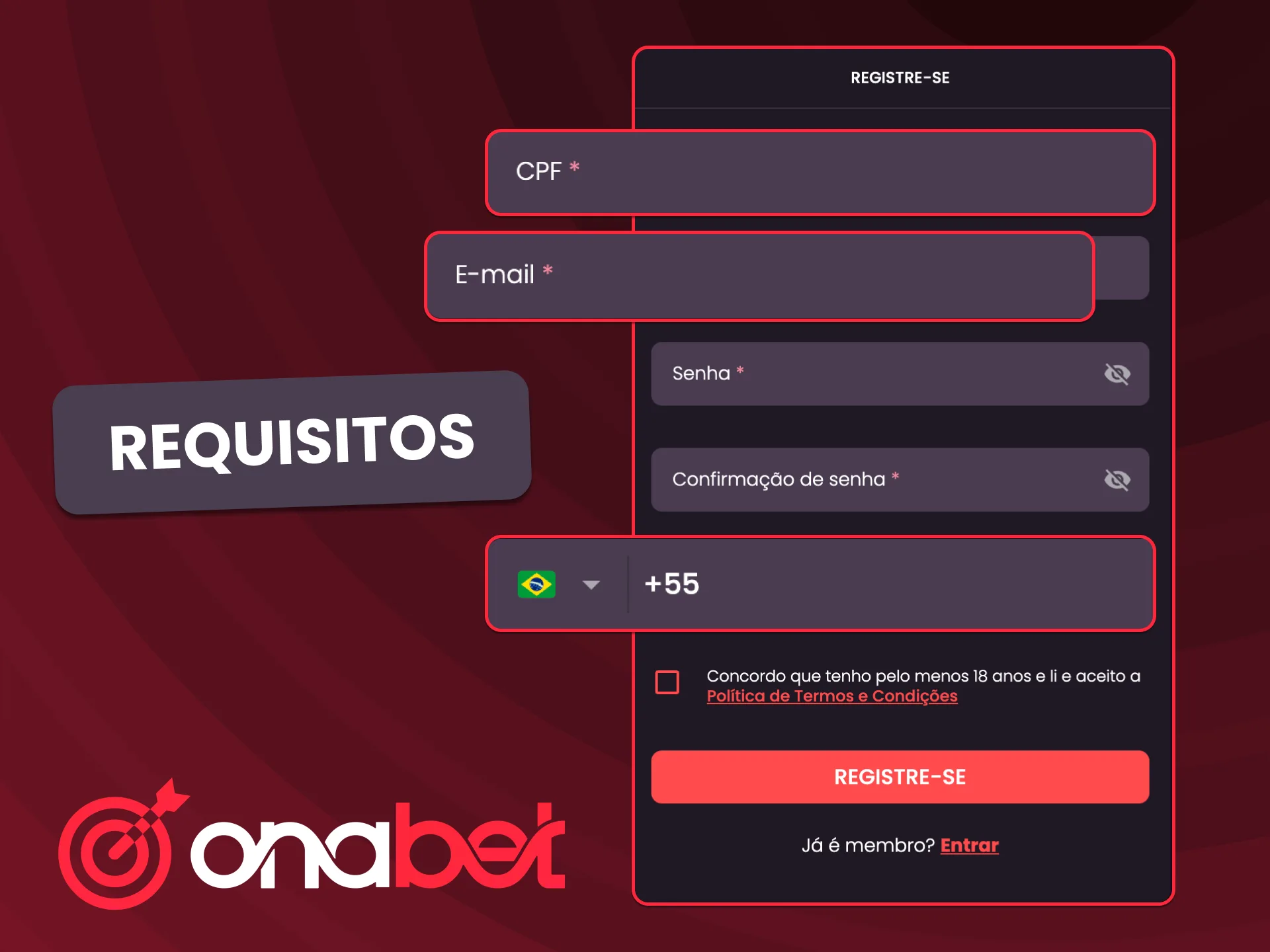 Prepare seus dados para um registro rápido na OnaBet.