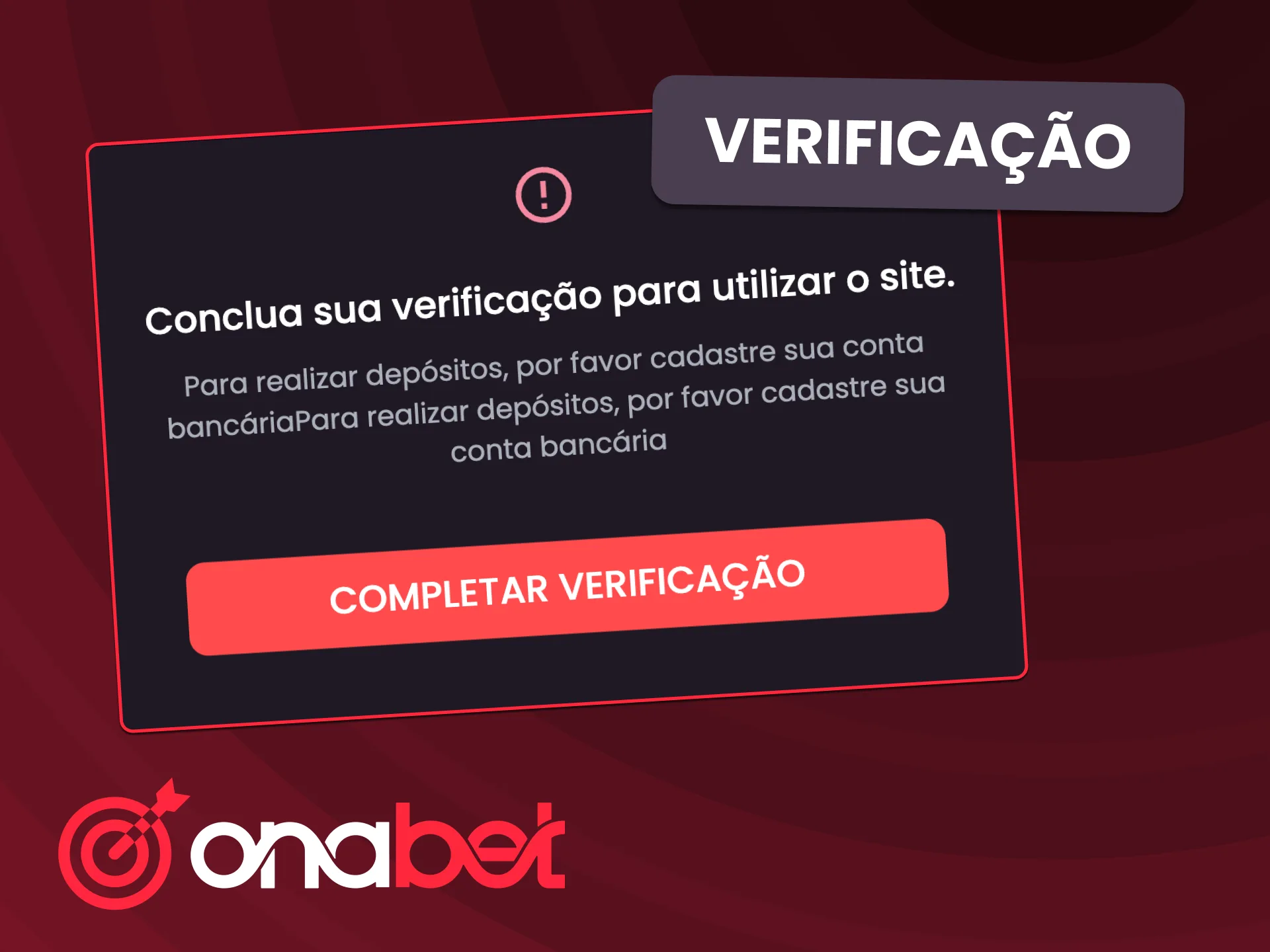Conclua a verificação de conta na OnaBet para sacar ganhos.