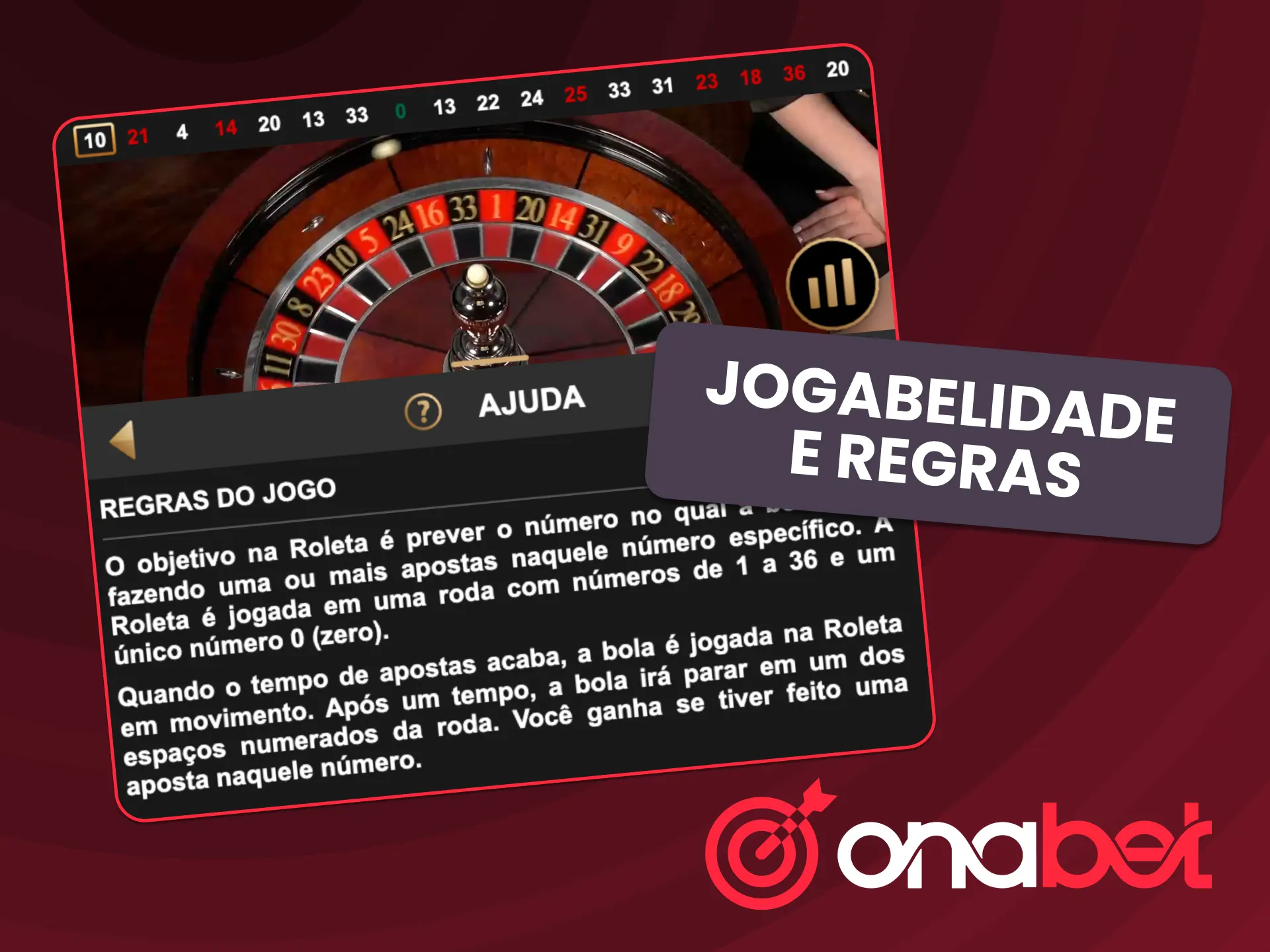 Conheça a roleta online da OnaBet com regras intuitivas para novos jogadores.