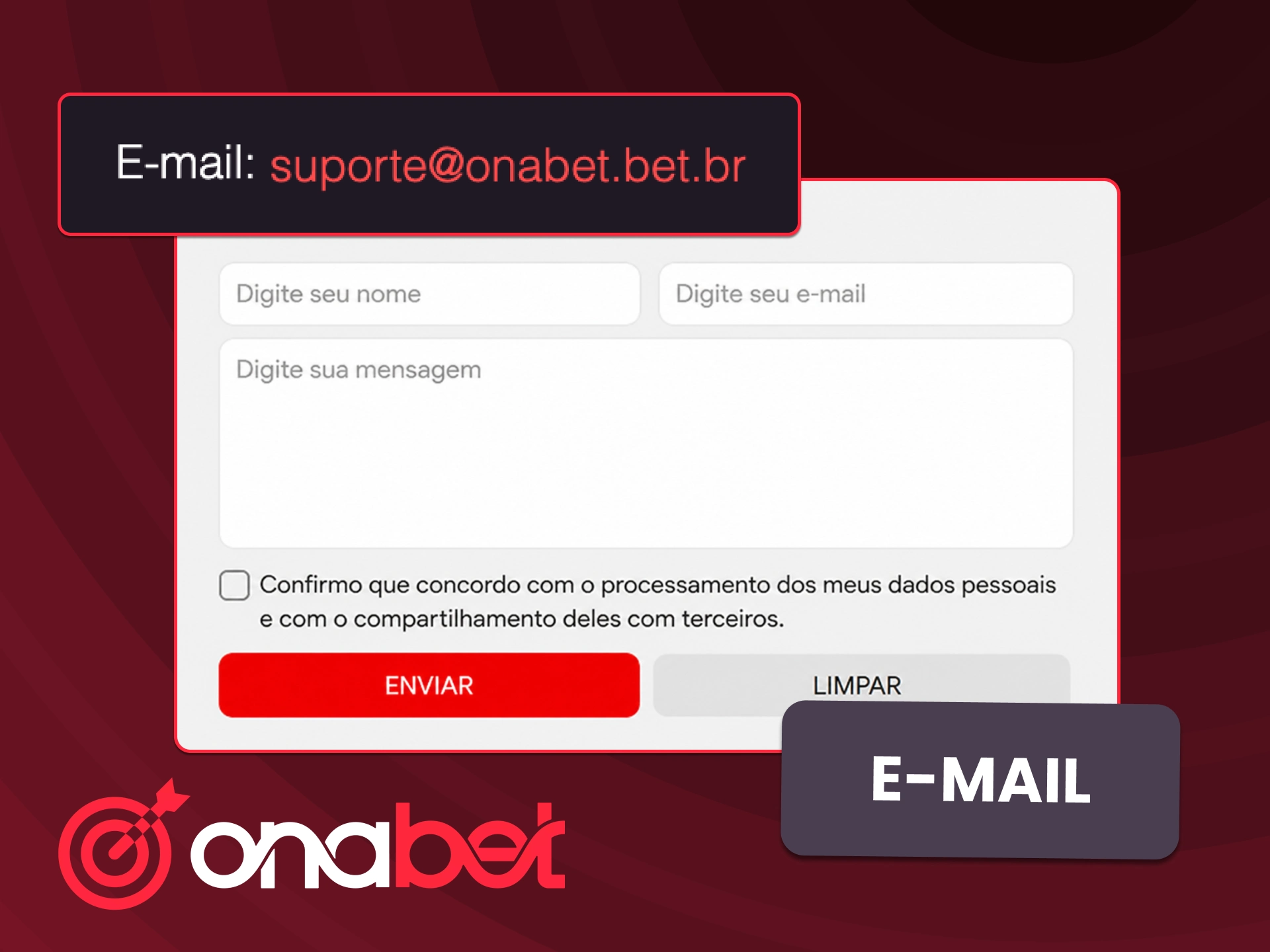 Descubra o atendimento por e mail da OnaBet para questões detalhadas e envio de arquivos.