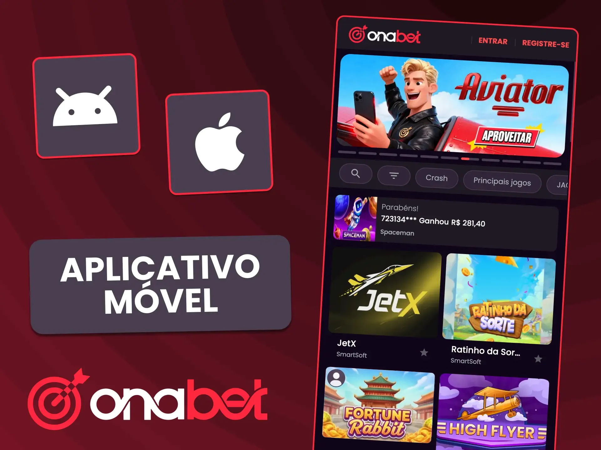 Aposte pelo app móvel otimizado da OnaBet.