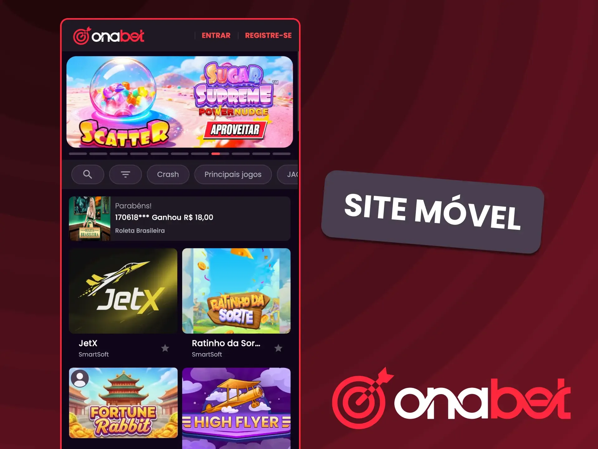 Acesse a versão móvel responsiva da OnaBet.